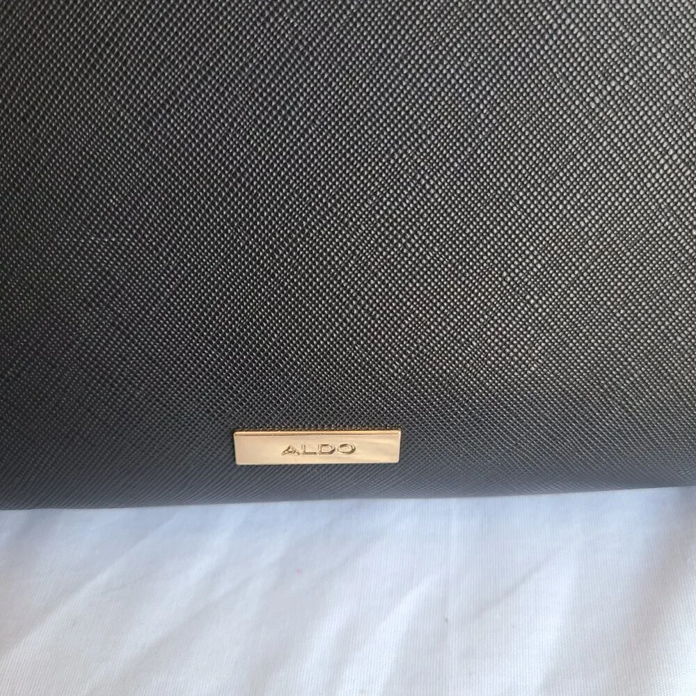 SOLD--Aldo Faux Leather Black Satchel Handbag Purse - Picture 11 of 11